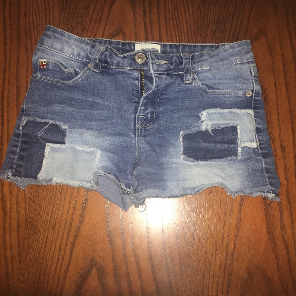 Cute patched look jean shorts
